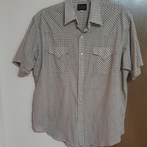Plaid Men's Black and White Casual Shirt